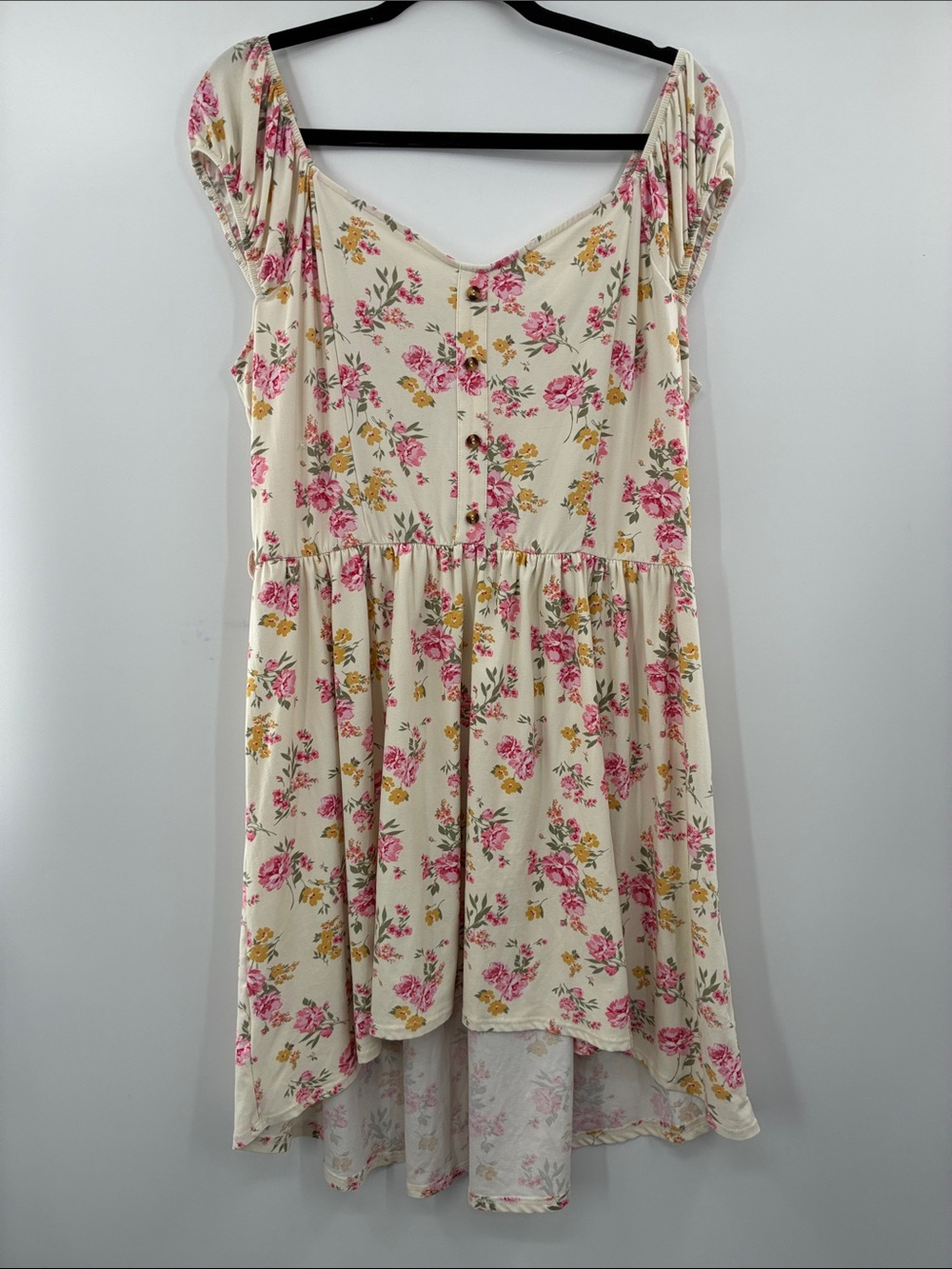 No Boundaries Cream Floral Button-Front Casual Dress size XXXL (21)
